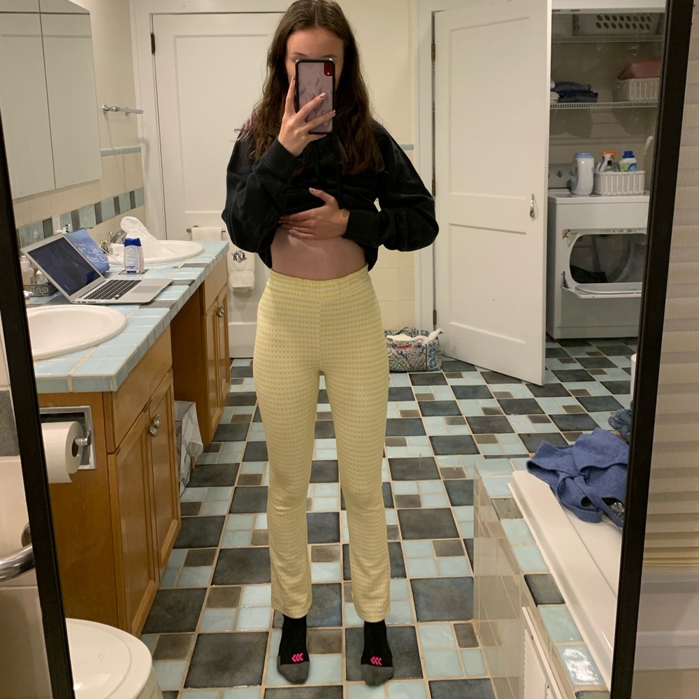 Yellow checkered urban outfitters pants